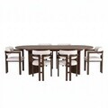 Set masa extensibila si scaune (7 piese), Nordure, Aleria 6, Nuc Milano / Nuc Închis / Alb