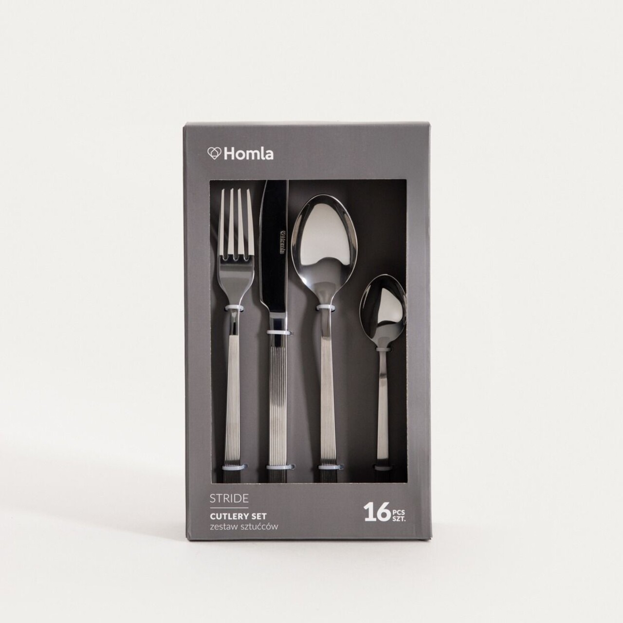 Set tacamuri 16 piese Stride, Homla, inox, argintiu - imagine 4