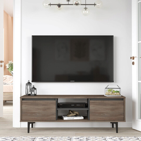 Comoda tv, locelso, ar1, 140x48.1x35.5 cm, maro / antracit