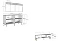 Set mobilier living, Olivia, Defne, PAL , Alb / Argintiu
