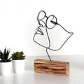 Decoratiune, Girl, 17x31x3.5 cm, Metal, Negru