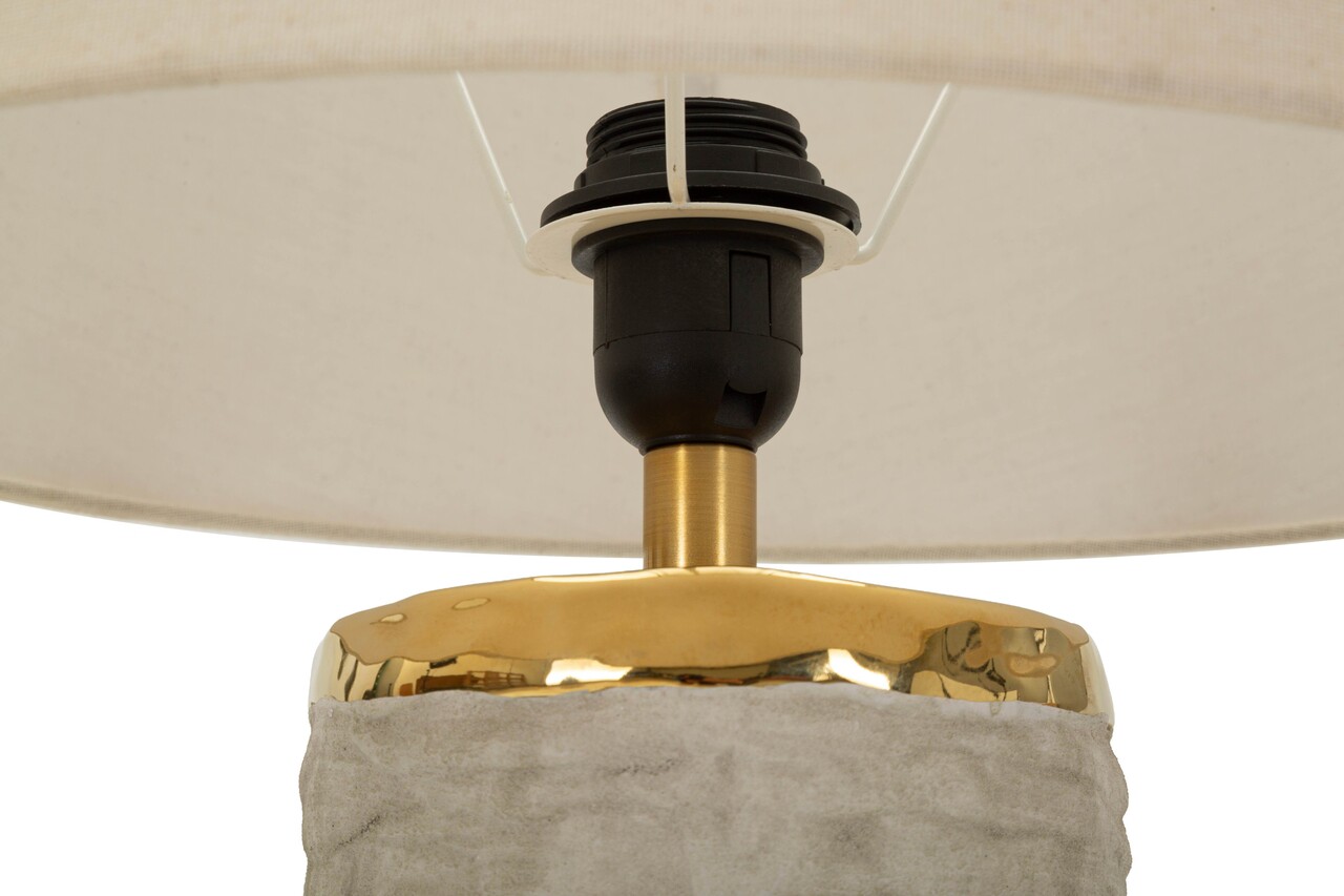 Lampa de masa, Mauro Ferretti, Lima, 1 x E27, 40W, 37x73 cm, ceramica, gri/auriu - imagine 4