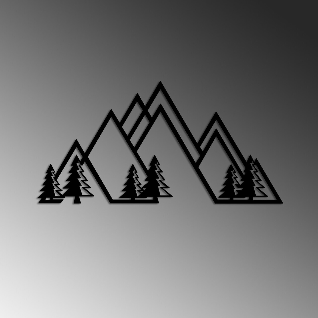 Decoratiune de perete, Mountain, 70 x 35 cm, Negru — imaginea 4