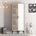Dulap pentru haine, Hommy Craft, Kumsal PS, 80x47.5x201.4 cm, PAL, Nuc/Alb