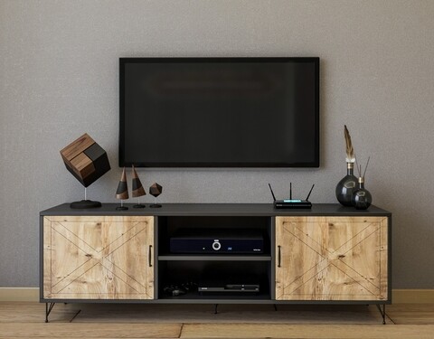 Comoda TV Venus, Kalune Design, 160x40x56 cm, maro 160x40x56