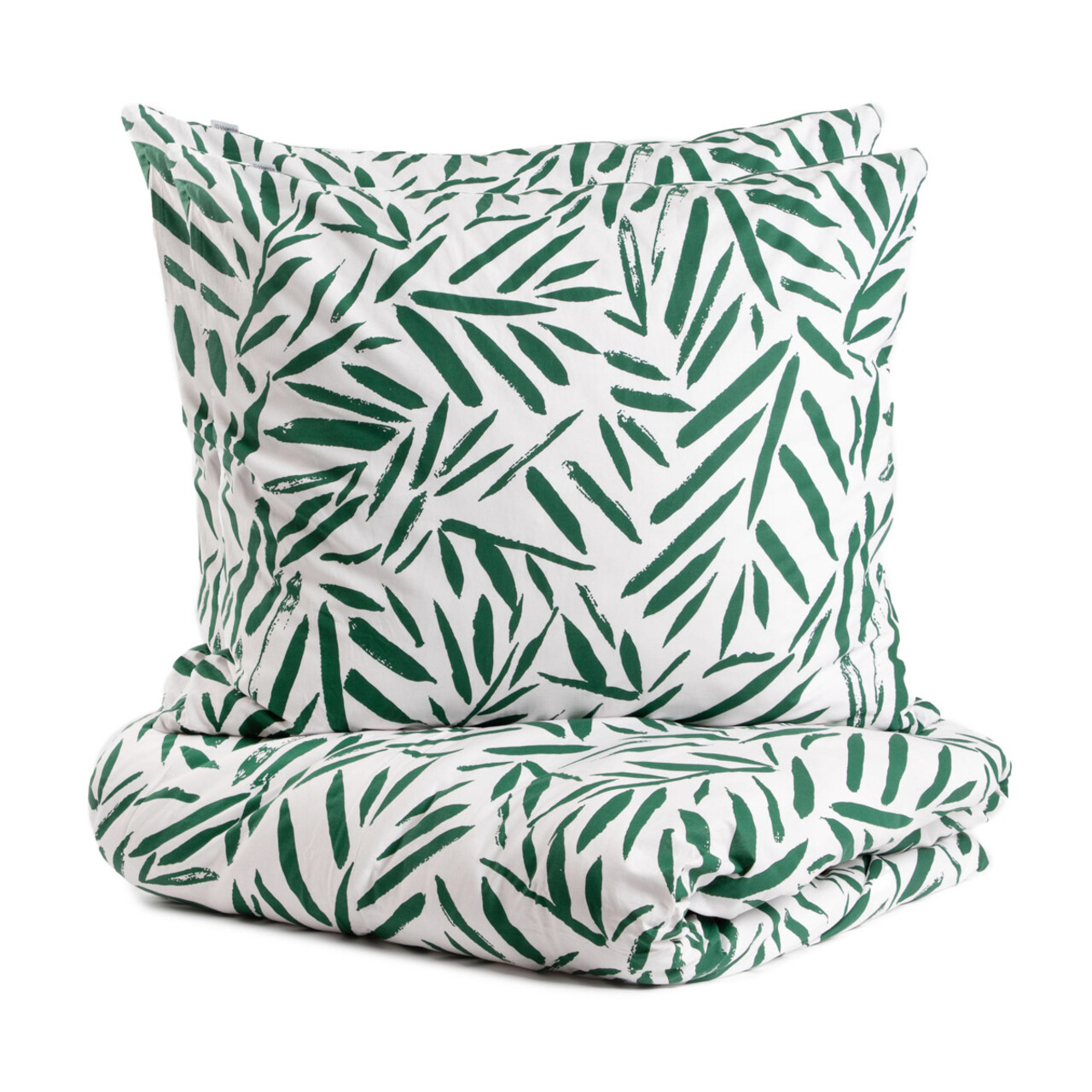 Lenjerie de pat dubla B2 Foglie Essentials, Homla, 160x200 cm, 3 piese, bumbac, verde/alb - view 2