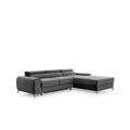 Coltar extensibil dreapta 3 locuri ELTAP, RT-04NU, Grayson, 278x205x92 cm, lemn/poliester, gri