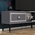 Comoda TV, Olivia, Nil, 150x44.6x29.6 cm, PAL, Antracit / Argintiu