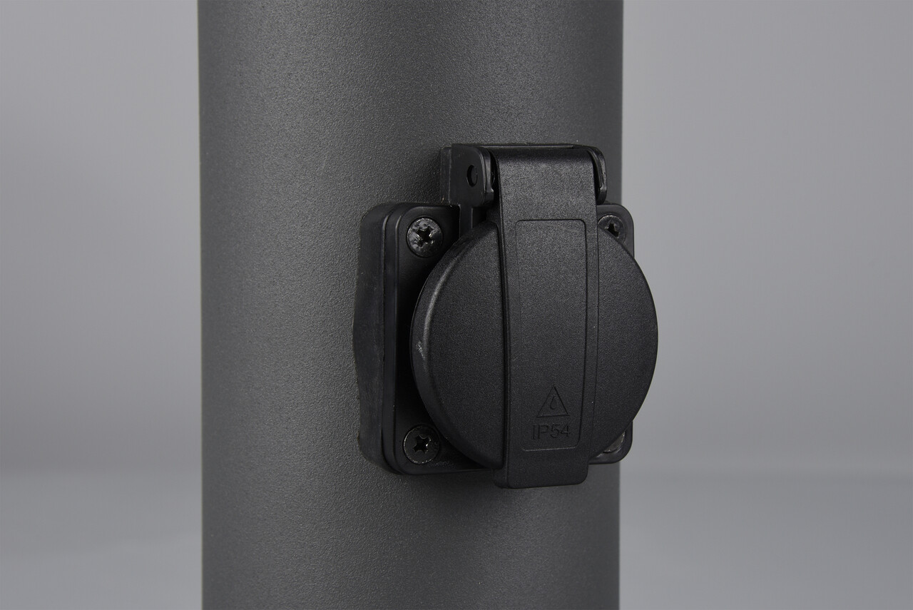 Lampadar de exterior cu priza Hoosic, TRIO, 12x80 cm, 28W, 1x E27, aluminiu, antracit