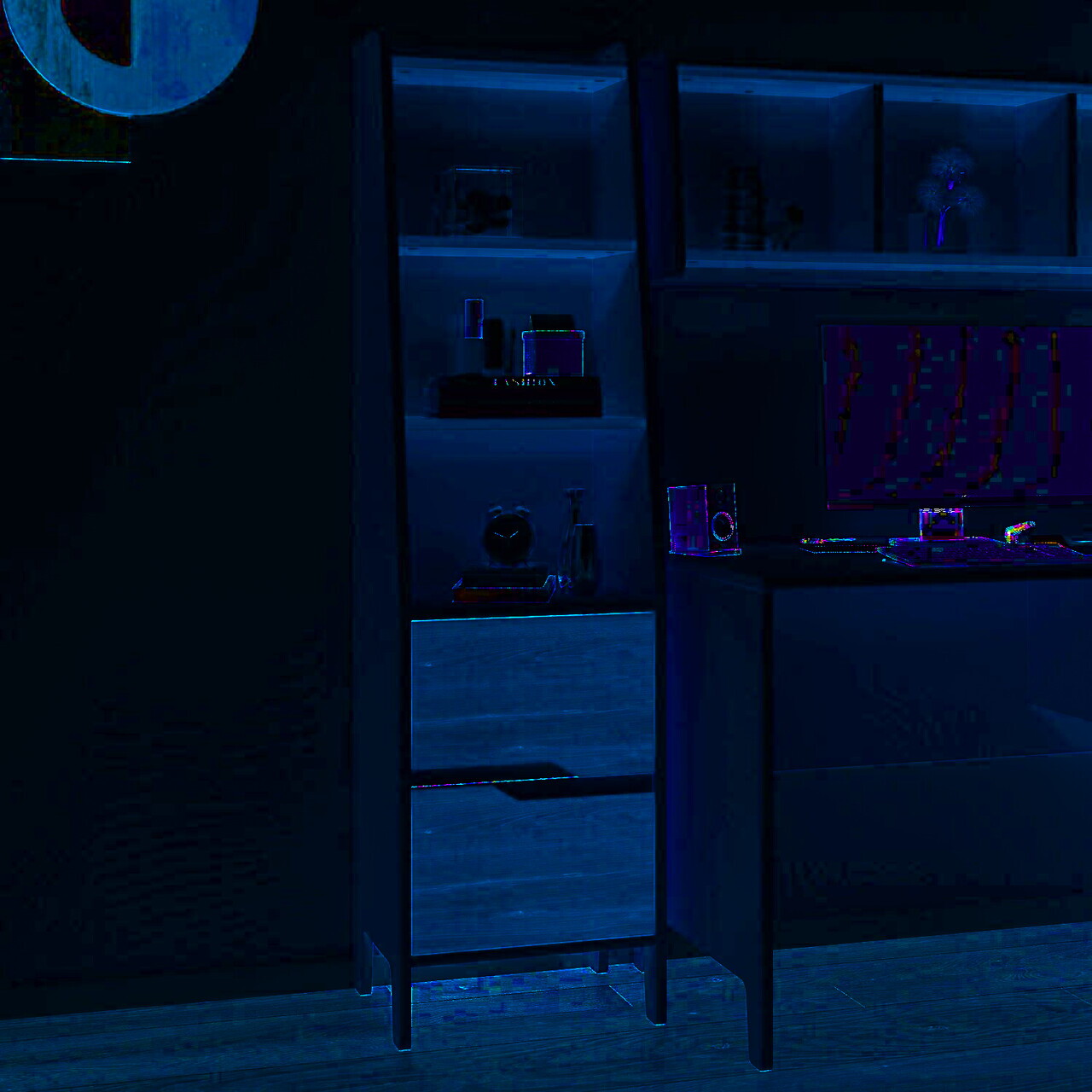 Corp biblioteca, Hanah Home, Ruby Bookcase, 45x165x35 cm, PAL, Piatră Lunii / Nuc