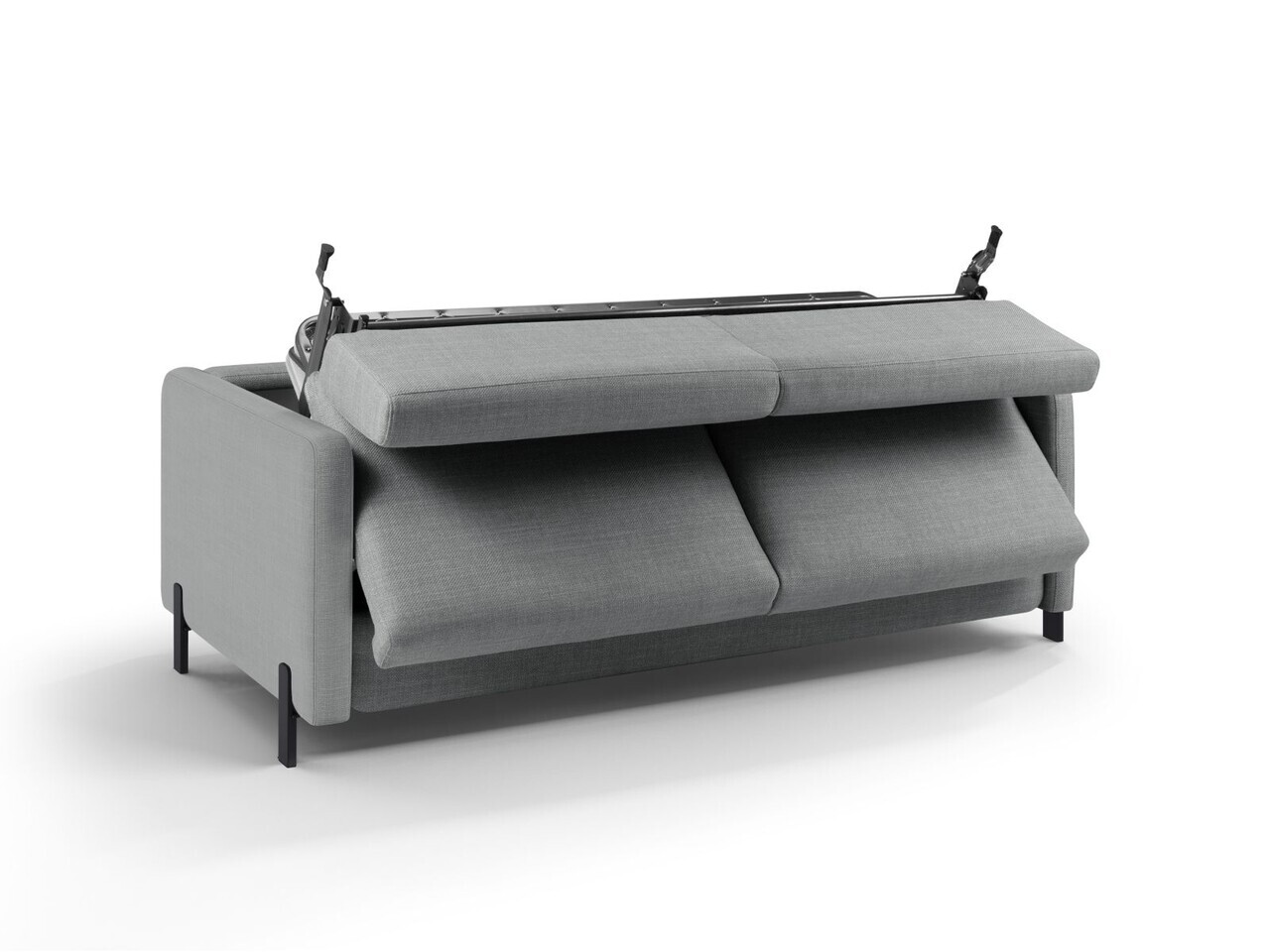 Canapea extensibila 3 locuri, Gloria, Micadoni Home, 206x102x88 cm, tesatura structurata, gri deschis — imaginea 4