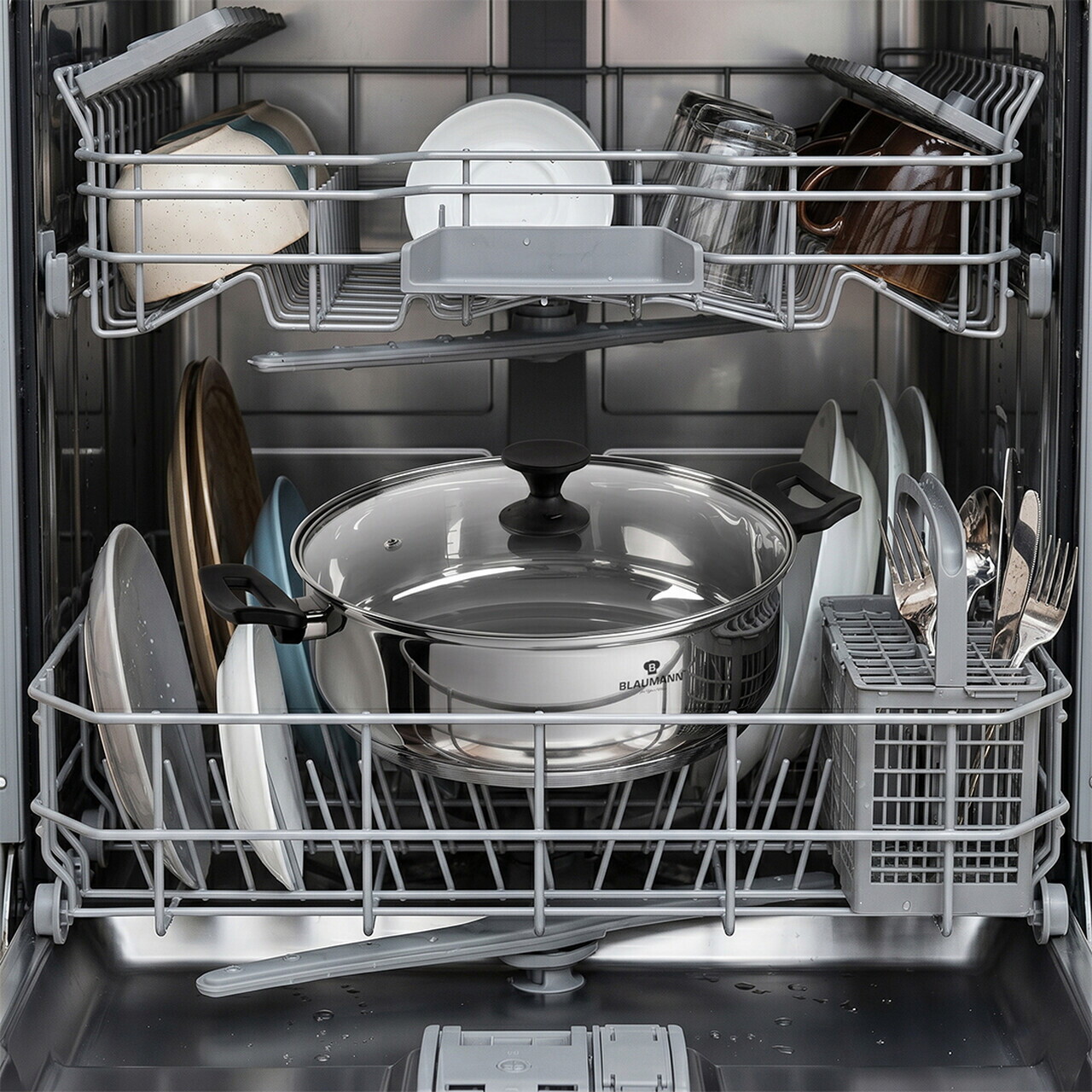 Oala cu capac Blaumann, Gourmet, 30 cm, inox, argintiu - view 6