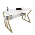Birou, Zena Home, Wake, 120x72.8x60 cm, PAL, Alb/Auriu