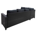 Set coltar pentru gradina si masa Merano, Pakoworld, aluminiu/poliester/ratan sintetic, negru