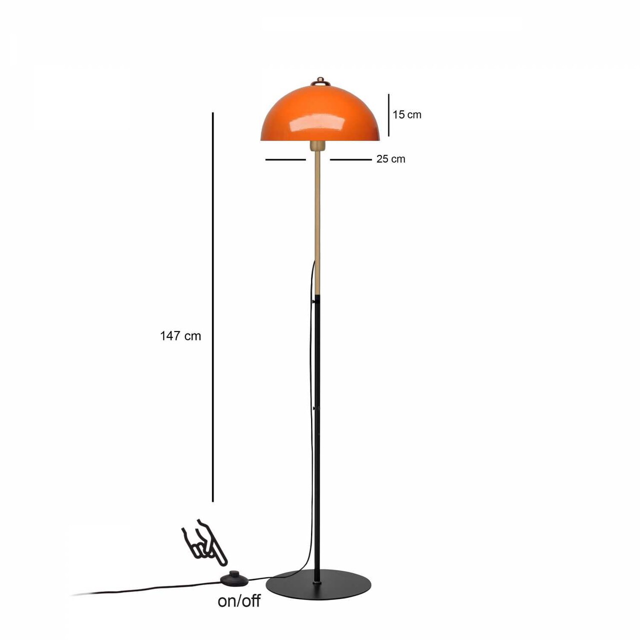 Lampadar, L'essentiel Maison, 780SGN4786, Portocaliu - view 3