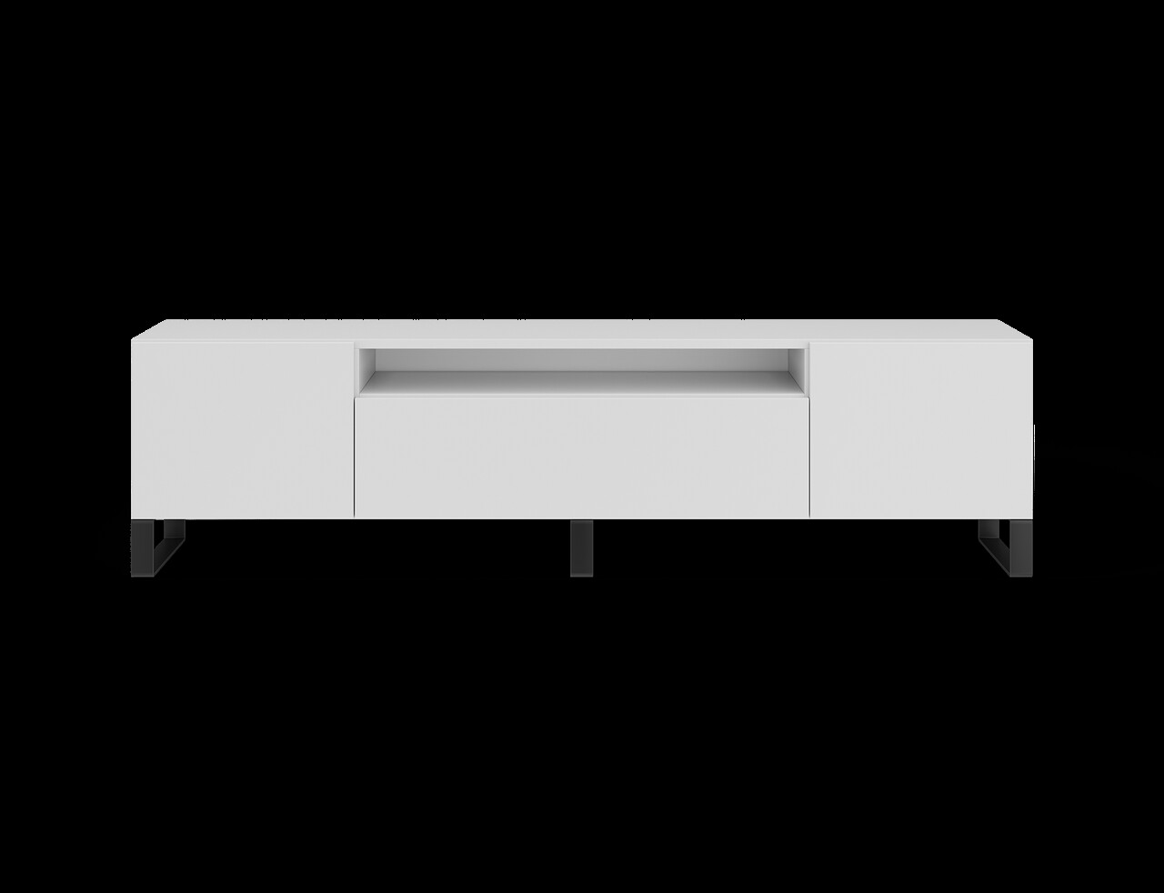 Comoda TV ADRK, Femur, 200x41x53 cm, PAL laminat, alb — imaginea 5