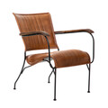 Fotoliu Gladio, Homla, 68x76x75 cm, metal/piele, maro