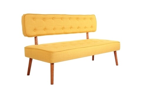 Canapea fixa Westwood Loveseat, Zeon, 2 locuri, 140x64x78 cm, lemn, galben Canapele si coltare