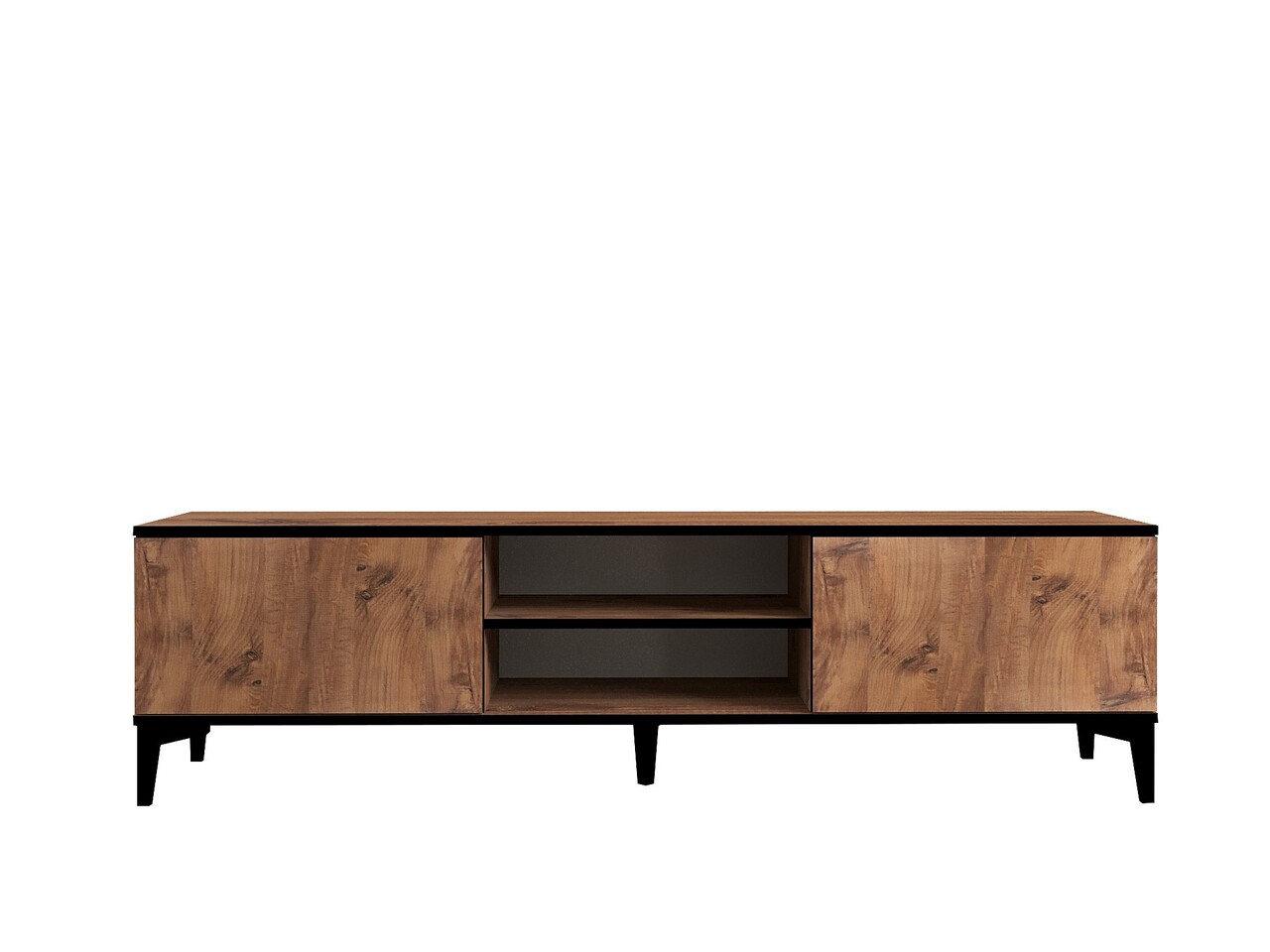 Comoda TV, Puqa Design, Begi, 180x12x45 cm, PAL, Pin Atlantic / Negru