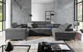 Coltar extensibil dreapta 6 locuri ELTAP, Th-71, Thiago, 342x208x88 cm, lemn/poliester, gri inchis