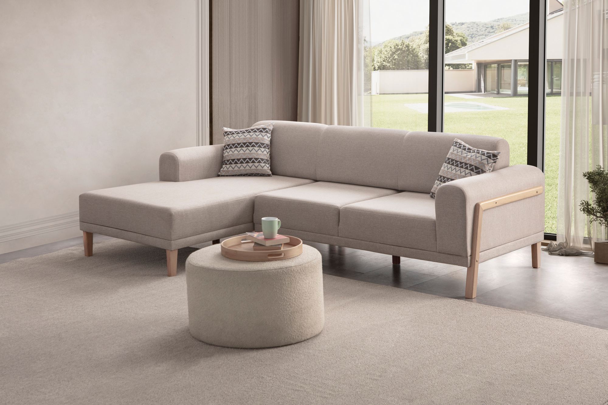 Coltar, Atelier del Sofa, 752EST1353, Frame: 70% HORNBEAM/30% MELAMINE COATED CHIPBOARD, Crem
