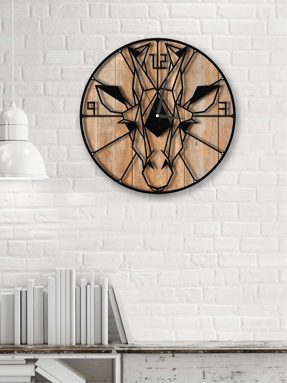 Ceas de perete, MET-MDF-UYART-2116, Dimensiune: 50 x 50 cm, Negru — imaginea 3