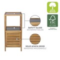 Organizator baie Fondi, Wenko, 39.5x35.5x86 cm, lemn acacia/sticla/plastic, maro/negru