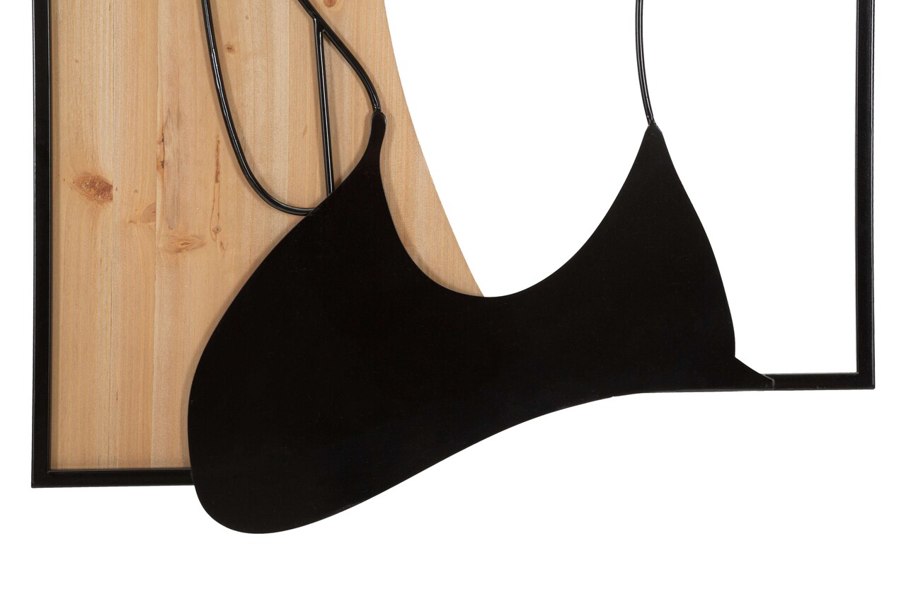Decoratiune de perete Beauty, Mauro Ferretti, 60x90 cm, fier/MDF, negru/maro