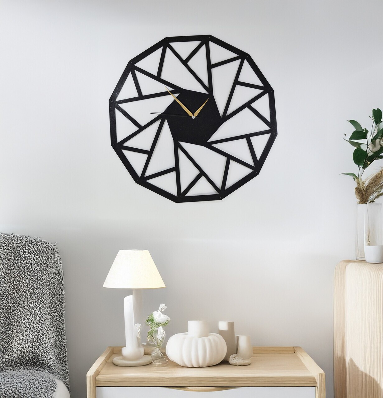 Ceas de perete, WLCK-506-BL, Dimensiune: 50 x 50 cm, Negru — imaginea 6