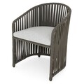 Fotoliu dining, Milano, L.62 l.64 H.86, aluminiu, gri/alb