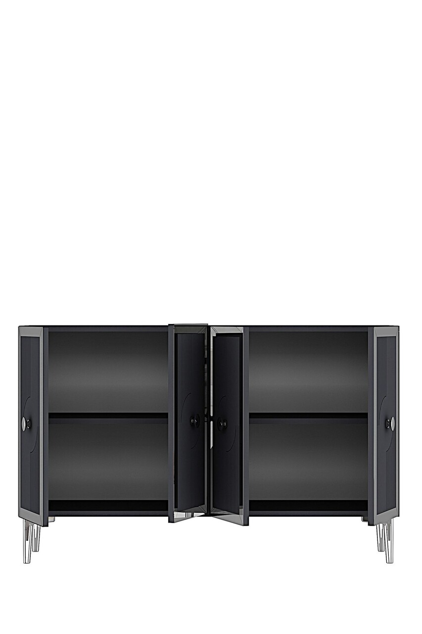 Consola, Hanah Home, Pega 120, 120x79x32 cm, Antracit / Argintiu - view 6