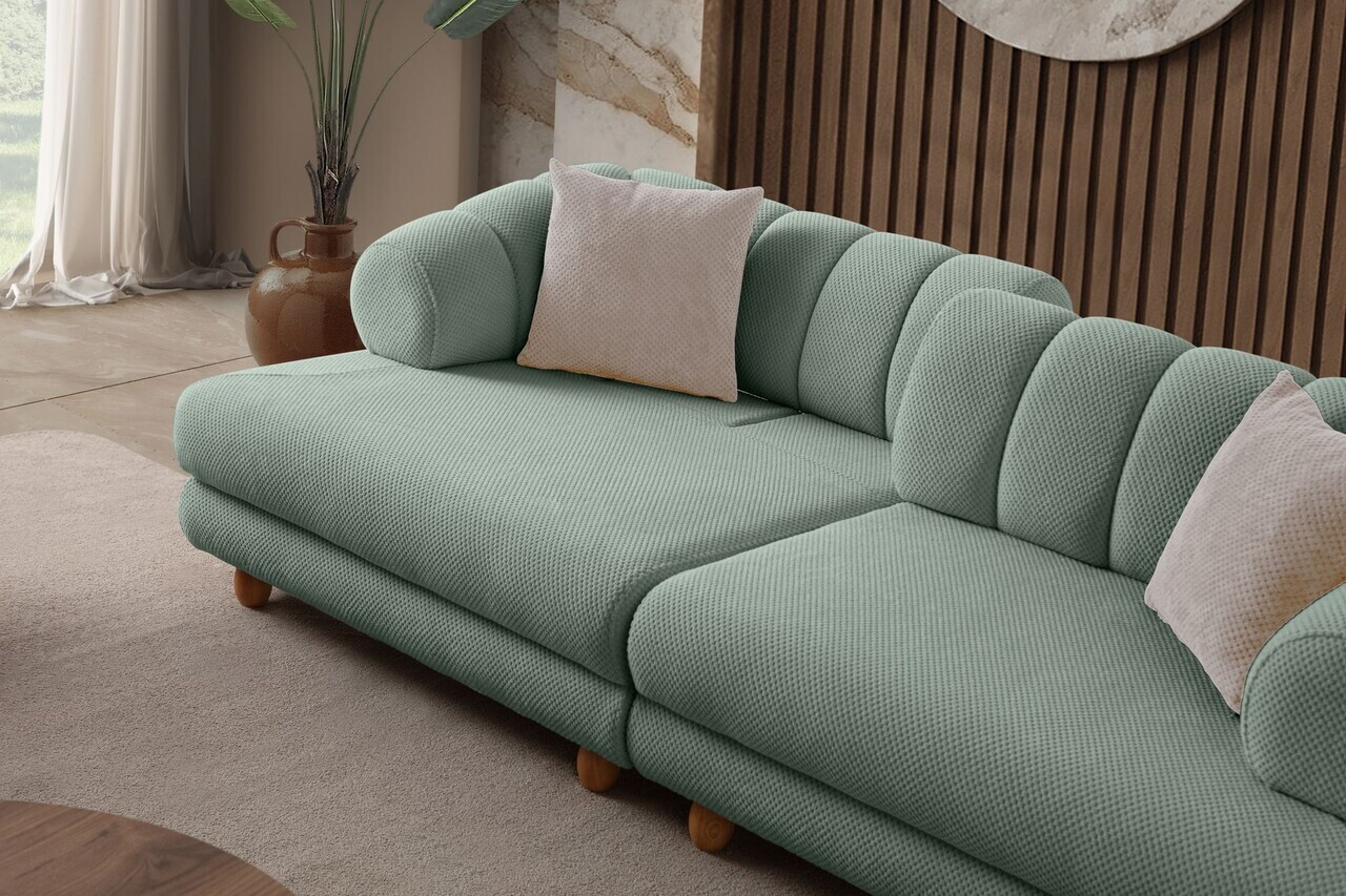 Canapea 3 locuri, Atelier del Sofa, 752EST1160, Lemn de carpen/PAL melaminat, Verde - view 6