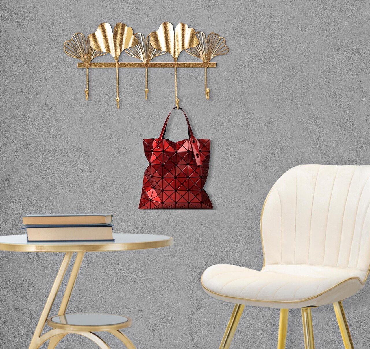 Cuier 5 Leaves, Mauro Ferretti, 49.5x26.3 cm, fier, auriu - 1 | YEO