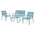 Set mobilier pentru gradina/terasa, Kavala, 4 piese, albastru