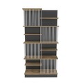 Corp biblioteca, Zena Home, Arya, 80x160x24.6 cm, PAL, Negru / Stejar