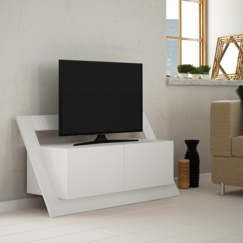 Comoda TV, Homitis, Kayt - White, 36.5x120x59 cm