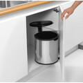 Cos de gunoi pentru dulap, Brabantia, Brilliant Steel, 15 L, 30x29.3x34.7 cm, otel, argintiu