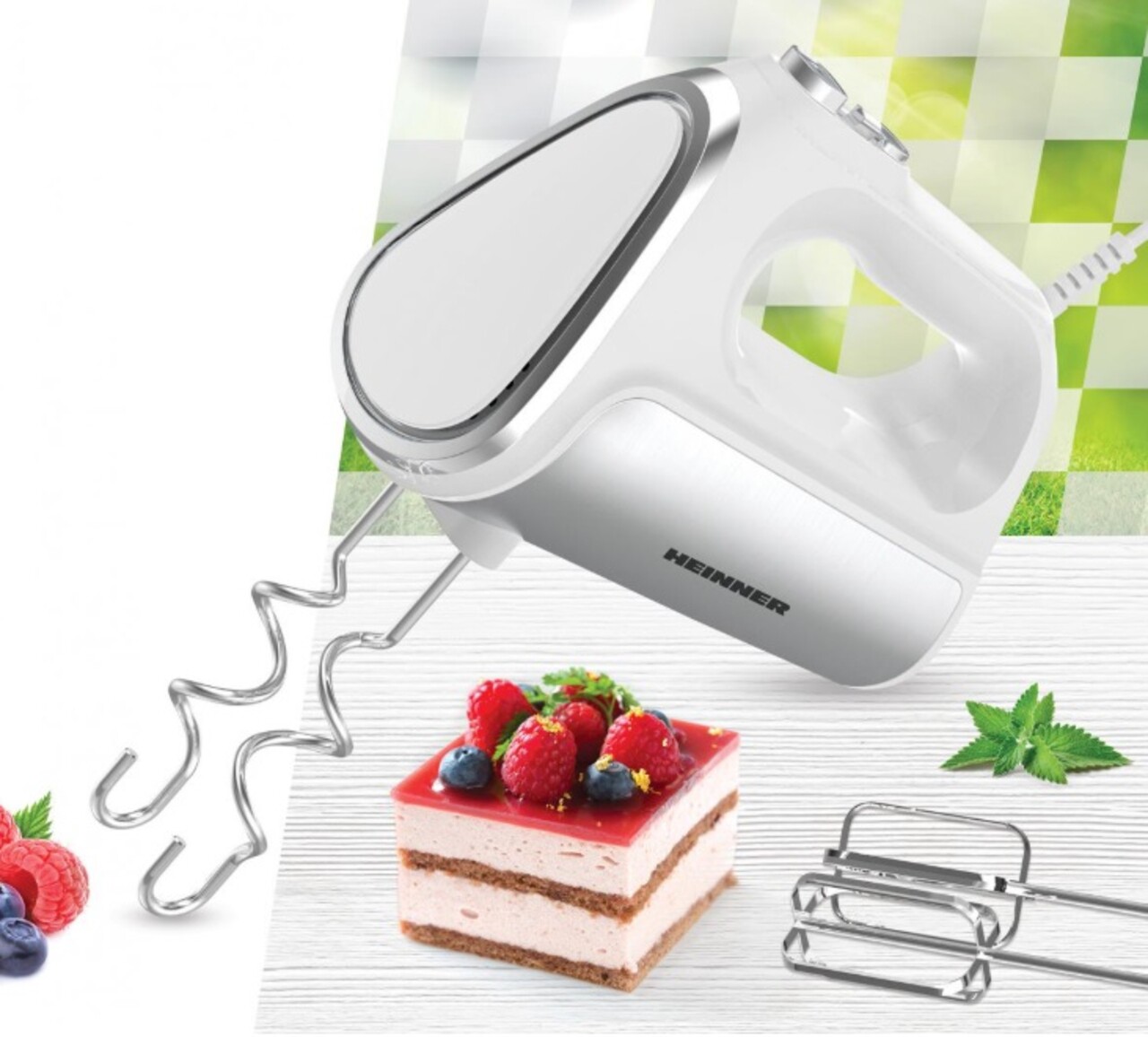 Mixer de mana Heinner 800W alb/argintiu