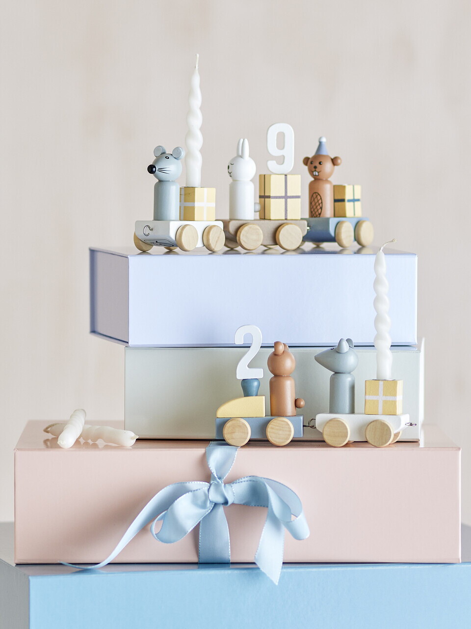 Jucarie aniversara, Bloomingville, Junaid Birthday v2, 38x5x11 cm, FSC 100%, MDF/lemn de fag, multicolor - imagine 2