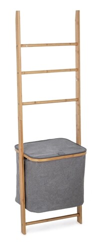 Cos de rufe cu scara decorativa, Audrey, Bizzotto, 42x33x139 cm, bambus/poliester