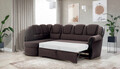 Coltar extensibil stanga 3 locuri ELTAP, L-003, Lord, 243x180x112 cm, lemn/poliester, maro inchis/negru