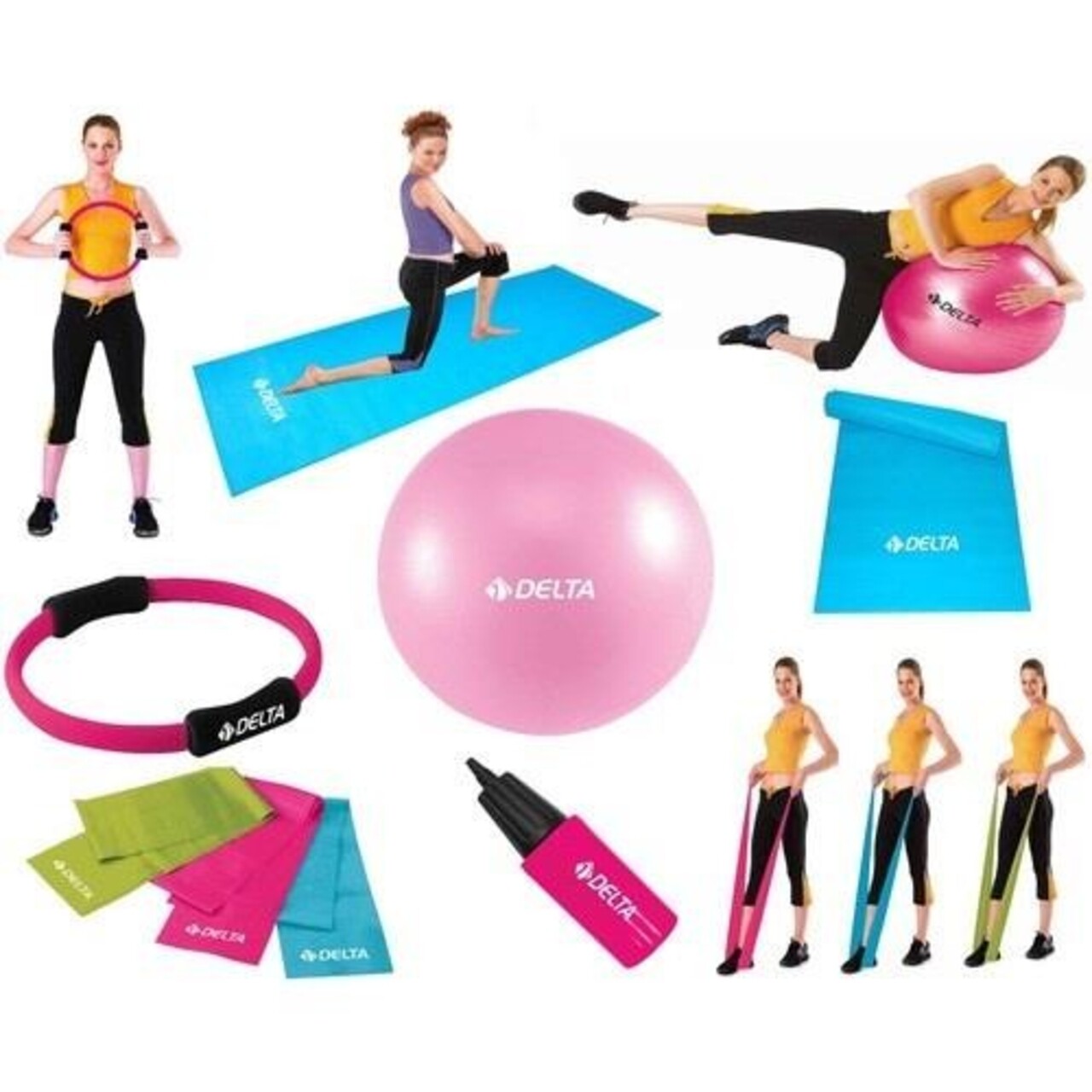 Set 8 piese pentru yoga/pilates 267DLT1828, Delta, PVC, multicolor