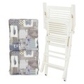 Scaun pliabil cu brate, Tropical, 59x60x95 cm, alb