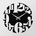 Ceas de perete, Enzoclock - S001, metal, 48 x 48 cm, negru