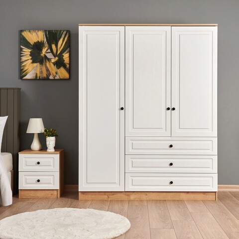 Dulap pentru haine, Tuvalle, Tuvalle 021, 52x150x190cm, PAL, Stejar safir / Negru 021 imagine 2022