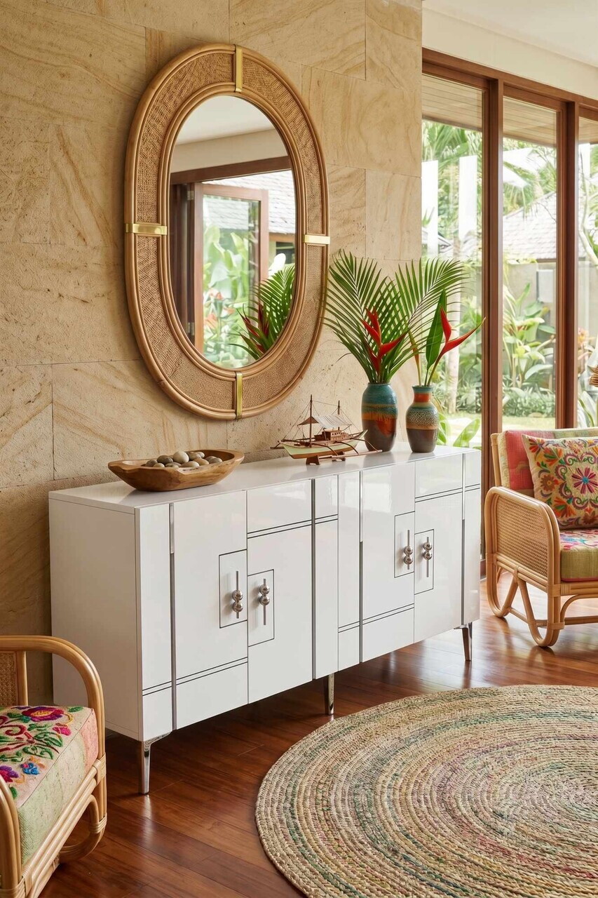 Consola, Hanah Home, Ilay 150, 150x75x32 cm, Alb / Argintiu — imaginea 3