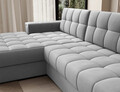 Coltar extensibil stanga 3 locuri ELTAP, LT-04SO, Blezalt, 240x150x82 cm, lemn/poliester, gri deschis
