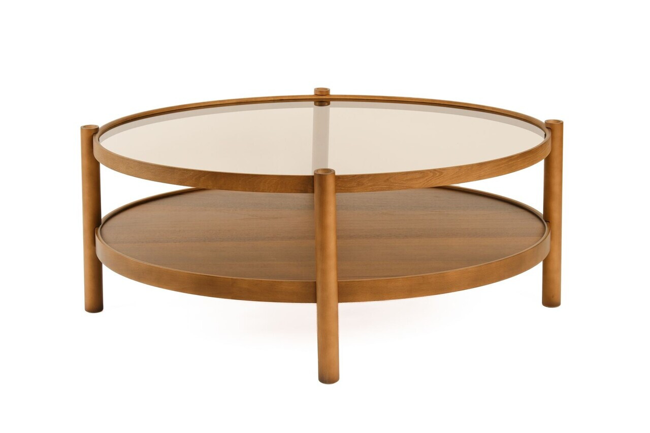 Masuta de cafea, Hanah Home, Magnum 110, 110x48x80 cm, LEMN MASIV DE FAG, Maro — imaginea 2