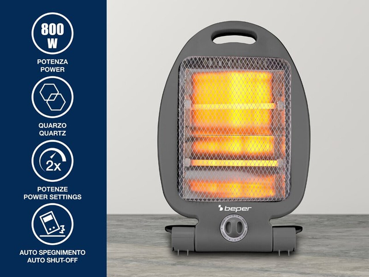 Aeroterma Beper, 25x15.5x35.5 cm, 800W, ABS, gri — imaginea 7