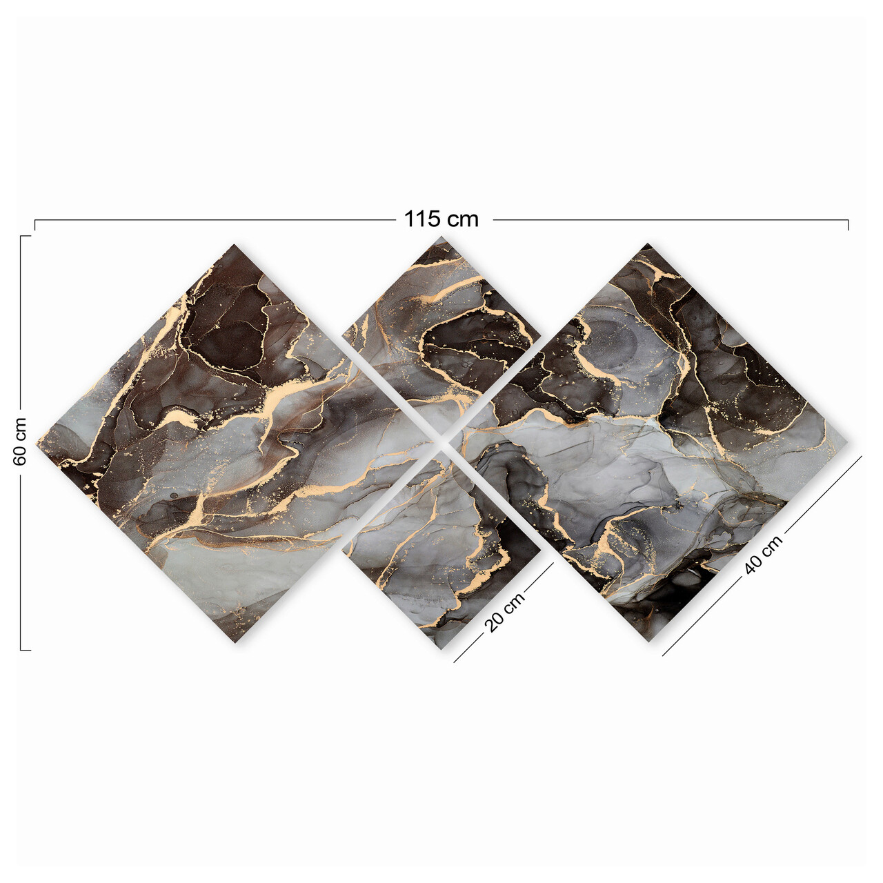 Set 4 tablouri decorative, 4MDF1931783480, MDF, Imprimat UV, Multicolor